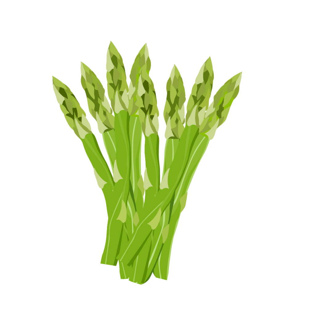 szparagi zielone lilu fruits